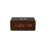 Walnut Wireless Phone Charger/Digital Clock