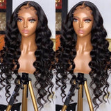 180% Density Full 4x4 Transparent Lace Front Loose Wave Human Hair Wig