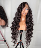 180% Density Full 4x4 Transparent Lace Front Loose Wave Human Hair Wig