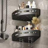 NoDrill Corner Shower Caddy Set  WallMounted Bathroom Organizer