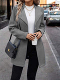 Solid Color Slim Women Woolen Coat Outerwear