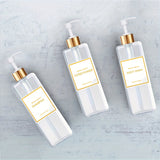 3Piece Bathroom Soap Dispenser Set with Labels