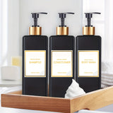 3Piece Bathroom Soap Dispenser Set with Labels