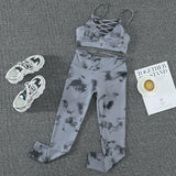 New yoga clothes sports underwear tie dye printing fitness clothes wom