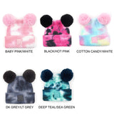 CC Baby and Kids Pom Pom Tie-Dye Beanies Hats