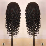 180% Density Full 4x4 Transparent Lace Front Loose Wave Human Hair Wig