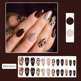 Burgundy Leopard Print Wear Nail Sticker