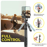 Phone tripod 62 inch selfie stick for cell phone with remote