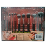 10-Pack Black Handle and Rose Gold Makeup Applicator Brush Beauty Set