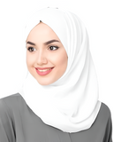 Women's & Girl's Hijab Georgette Scarf  Size 30X20X2 CM  Color White