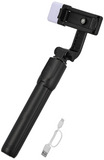 Extendable Bluetooth-Enabled Selfie Stick Color BLACK