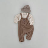 Infant Baby Boys Corduroy Long Sleeves Combo Overalls In Sets