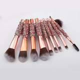 10Pcs/Set Diamond Makeup Brushes Kit Women Make Up Tool Blending